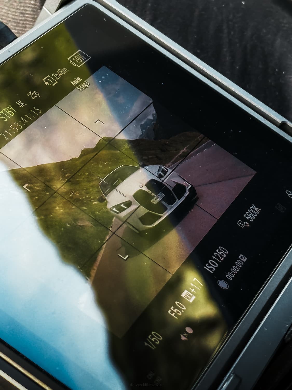 Ivan working on an automotive film production.